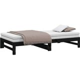  Dnevni ležaj na izvlačenje crni 2x(100x200) cm masivna borovina | shoptok.hr