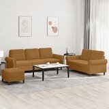  3-dijelni set sofa s jastucima smeđi baršunasti | shoptok.hr