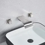 oblikovanje | mešalna armatura za kad in umivalnik | gumbi | curved spa | brušeno nerjaveče jeklo, (21731888)