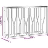 vidaXL Konzolna mizica srebrna 110x30x70 cm nerjaveče jeklo in steklo | Shoptok.si