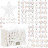  Set božićnih kuglica 3–6 cm – 101 komad, nijansa bijele | shoptok.hr