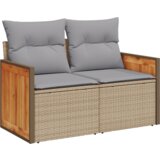  Set od 10 komada vrtnih sofa s jastučićima bež poly rattan akacija | shoptok.hr