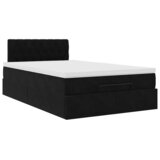  Otomanski krevet madracem i LED crna 120x190 cm baršun | shoptok.hr