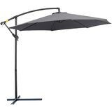 Outsunny Deluxe nagibni vrtni dežnik z ročico, jeklo in poliester Φ3m, siva, (20754243) | Shoptok.si