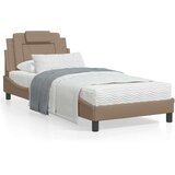  Posteljni okvir z LED lučkami kapučino 80x200 cm umetno usnje, (21112516) Cene
