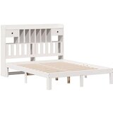 vidaXL Knjižna postelja brez ležišča bela 140x190 cm trdna borovina | Shoptok.si