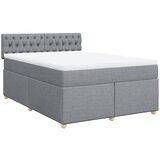  Krevet s oprugama i madracem svjetlosivi 140x190 cm od tkanine | shoptok.hr