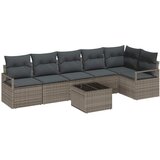  Set sofe 7 kom. Siva poliratan 287 x 122 x 85 cm | Shoptok.si