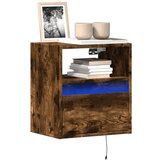 vidaXL Stenske TV omarice z LED 2 kosa dimljeni hrast 41x31x45 cm | Shoptok.si