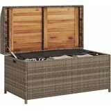  Klupa za pohranu siva 100x50x52 cm poliratan i bagremovo drvo | shoptok.hr