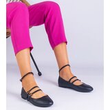 Gemre Black eco-leather ballet flats with buckles Vitoldora | Shoptok.si