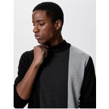 Koton Basic Knitwear Sweater Half Turtleneck Slim Fit Color Block Cene