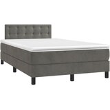 Box spring krevet s madracem tamnosivi 120 x 200 cm baršunasti | shoptok.hr