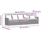 vidaXL Vrtna sofa 5-sjed s jastucima crni poliratan | shoptok.hr