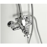 Sapho Mjedeni set za tuš kabinu u sjajno srebrnoj boji s termostatskim ventilom s glavom za tuš/sa ručnim tušem 142 cm Antea – | shoptok.hr