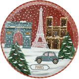 Tognana Tanjir za panetone Cinzia Xmas Postcard Parigi, 29 cm, Šareni Cene