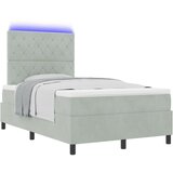 vidaXL Kutna kreveta s madracem i LED svjetlom svjetlosiva 120x200 cm baršun | shoptok.hr