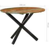  Blagovaonski stol okrugli 100x100x75 cm masivno obnovljeno drvo | shoptok.hr