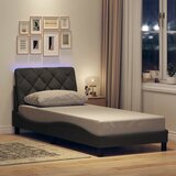 vidaXL Posteljni okvir z LED brez vzmetnice temno siv 90x190 cm blago Cene