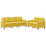  2-dijelni set sofa s jastucima žuti baršunasti | shoptok.hr