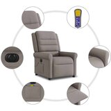  Električni masažni naslanjač taupe blago | Shoptok.si