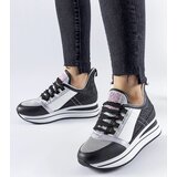 Gemre Black glitter platform sneakers by Marce | Shoptok.si