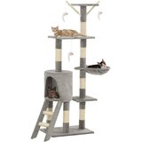  Penjalica za mačke sa stupovima za grebanje od sisala 138 cm siva | shoptok.hr