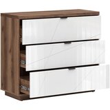 XORA komoda, barve hrasta, bela, visoki sijaj | Shoptok.si