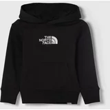 The North Face Otroški bombažen pulover DREW PEAK LIGHT P/O HOODIE črna barva, s kapuco