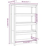 Ormarić za knjige sivi 80x35x126 cm od masivne borovine | shoptok.hr