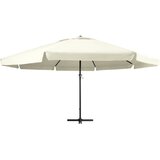  Vrtni suncobran s aluminijskim stupom 600 cm pješčano bijeli | shoptok.hr