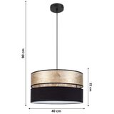  Luster na sajli LIMA 1xE27/60W/230V zlatna/crna | Eponuda.com