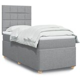 vidaXL Krevet s oprugama i madracem svjetlosivi 100x200 cm od tkanine | shoptok.hr
