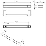 Gedy zidni držač za peškire pirenei 6,6x35 cm sjajni hrom | Eponuda.com