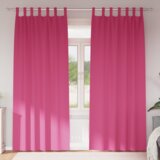 vidaXL Zavese z zavesami 2 pcs Svetlo roza 245 x 140 cm Poliester | Shoptok.si