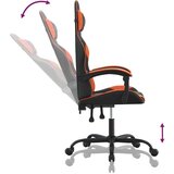 vidaXL Vrtljiv gaming stol črno in oranžno umetno usnje, (20699341) | Shoptok.si