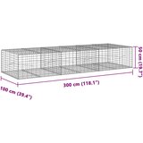  Gabionska košara s poklopcem 300x100x50cm od pocinčanog željeza | shoptok.hr