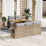  6-dijelni set vrtnih sofa s jastucima bež od poliratana | shoptok.hr