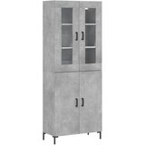 Maison Chic Visoka Komoda - Predalnik betonsko siva 69,5x34x180 cm inženirski les, (21718714) | Shoptok.si