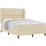 vidaXL Box Spring Postelja z Vzmetnico Krem 140x190 cm Tkanina, (22052898) | Shoptok.si