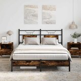 vidaXL Posteljni okvir brez vzmetnice hrast 150x200 cm inženirski les, (21791220) | Shoptok.si