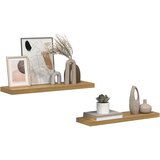  Polica na zidu 2 pcs Smeđa 90 x 23,5 x 4 cm Konstruirano drvo | shoptok.hr
