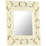  Ručno izrezbareno ogledalo bijelo 50 x 50 cm masivno drvo manga | shoptok.hr