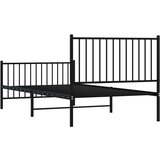 Metalni okvir kreveta uzglavlje i podnožje crni 100x200 cm | shoptok.hr