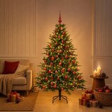  Umjetno božićno drvce s kuglicom 120 cm 150 LED lampica - Zelena 120 cm s LED-ima i crvenim lopticama Cijene