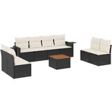  9-dijelni set vrtnih sofa s jastucima crni od poliratana | shoptok.hr