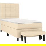  S oprugama i madracem krem 100 x 200 cm od tkanine | shoptok.hr