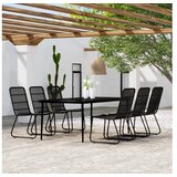  Vrtna garnitura - 7-dijelni vrtni blagovaonski set crni - Crna Dužina stola 200 cm 6 | shoptok.hr