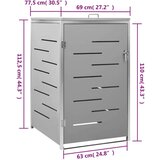  Spremište za kantu za smeće 69 x 77 5 x 115 cm nehrđajući čelik | shoptok.hr