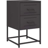 vidaXL Nočna omarica 2 kosa črna 36x39x60,5 cm jeklo | Shoptok.si